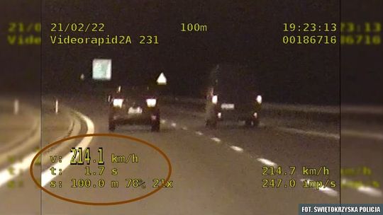 214 km/h po krajowej „siódemce”!