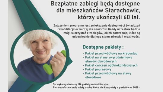 Bezpłatna rehabilitacja dla starachowiczan po 60- tce