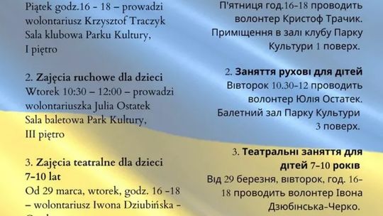 Dodatkowe zajęcia w Parku Kultury