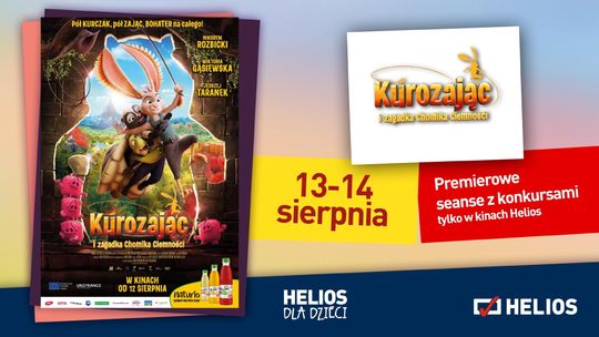 HELIOS STARACHOWICE ZAPRASZA NA: Kurozając i Zagadka Chomika Ciemności. Seanse z konkursami 13-14 sierpnia godz. 12:30