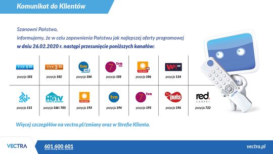 Komunikat dla klientów Vectry