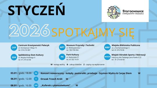 Kultura, koncerty i sport. Styczeń 2026 w Starachowicach