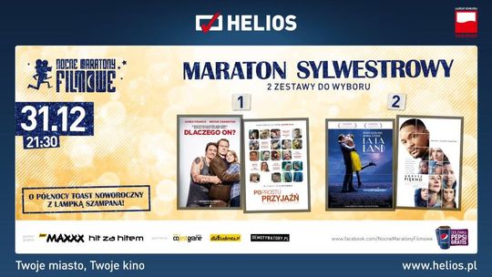 Maraton Sylwestrowy w kinie Helios: dwa zestawy do wyboru