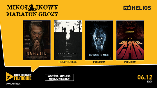Nocne Maratony Filmowe Helios prezentują, Mikołajkowy Maraton Grozy, z aż czterema przerażającymi horrorami!