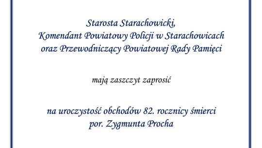 Obchody 82. Rocznicy śmierci por. Zygmunta Procha