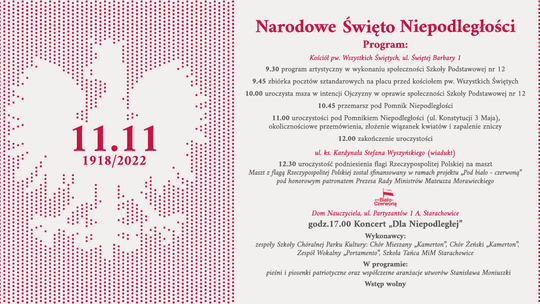 Obchody Narodowego Święta Niepodległości 11 listopada 2022