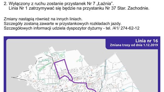 Od 1-go grudnia zmiany w komunikacji miejskiej