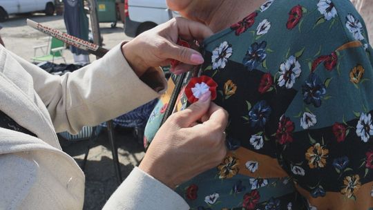 Politycy PiS rozdawali flagi mieszkańcom regionu i dyskutowali o nadchodzących wyborach