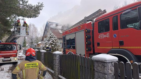 Pożar budynku jednorodzinnego w miejscowości Bór Kunowski