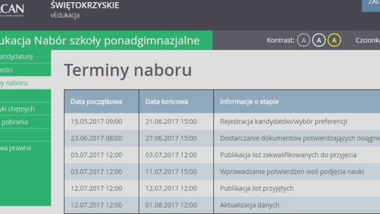 Ruszył elektroniczny nabór do starachowickich szkół średnich