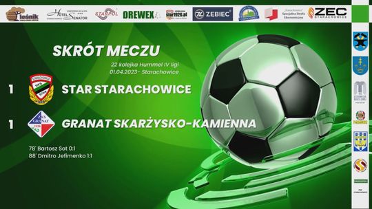 Sobotni mecz Star Starachowice – Granat Skarżysko 1:1