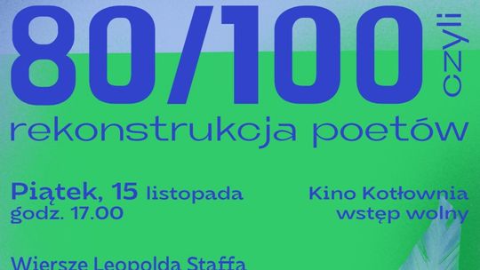 Spotkanie z poezją pt. “80/100 czyli rekonstrukcja poetów”