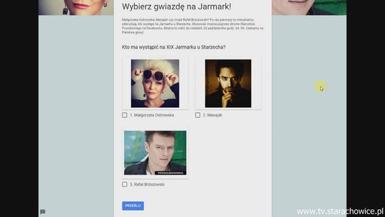 Trwa plebiscyt dla mieszkańców na temat gwiazdy przyszłorocznego Jarmarku u Starzecha