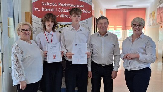 Uczniowie z Mirca z naukowymi sukcesami. Gratulacje Huberta i Dawida!