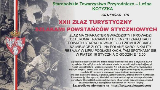 XXII Złaz Turystyczny Szlakami Powstańców Styczniowych. Już w najbliższy weekend