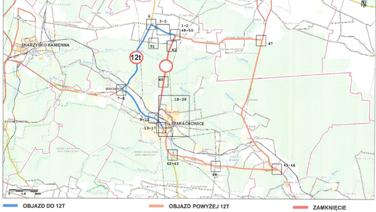 Zamknięcie drogi Tychów Stary – Starachowice. Plany objazdów