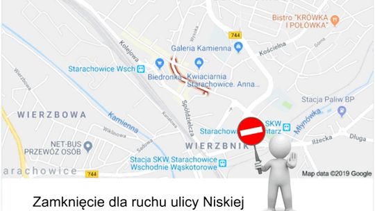 Zamknięta ulica Niska w Starachowicach