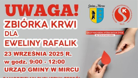 Zbiórka krwi dla Eweliny Rafalik