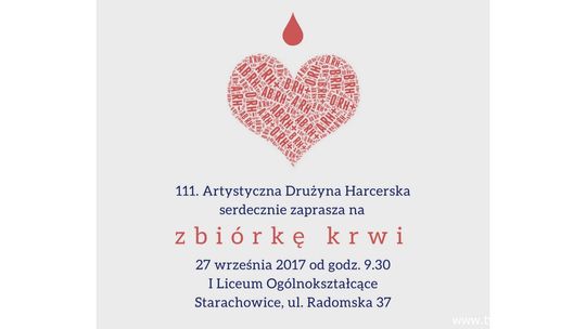 Zbiórka krwi w starachowickim I liceum