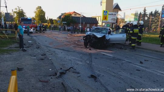 Zderzenie tira i osobowego audi w Rzepinie