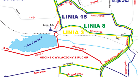 Zmiany w kursowaniu autobusów na liniach nr 3, 8 i 15
