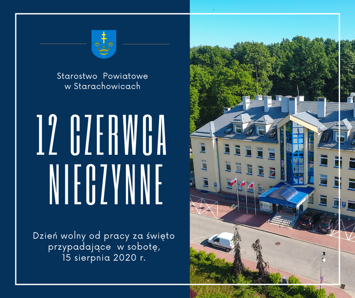 12 czerwca starostwo nieczynne