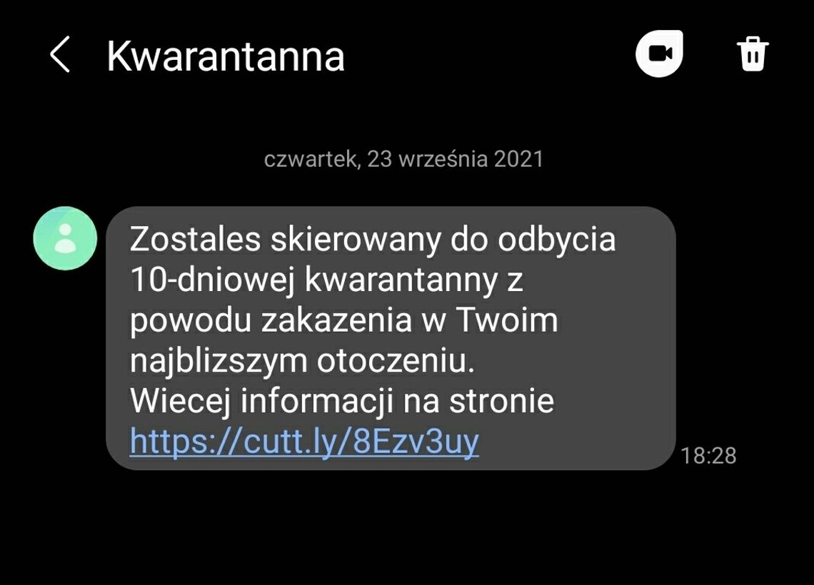 Fałszywe smsy "Kwarantanna"