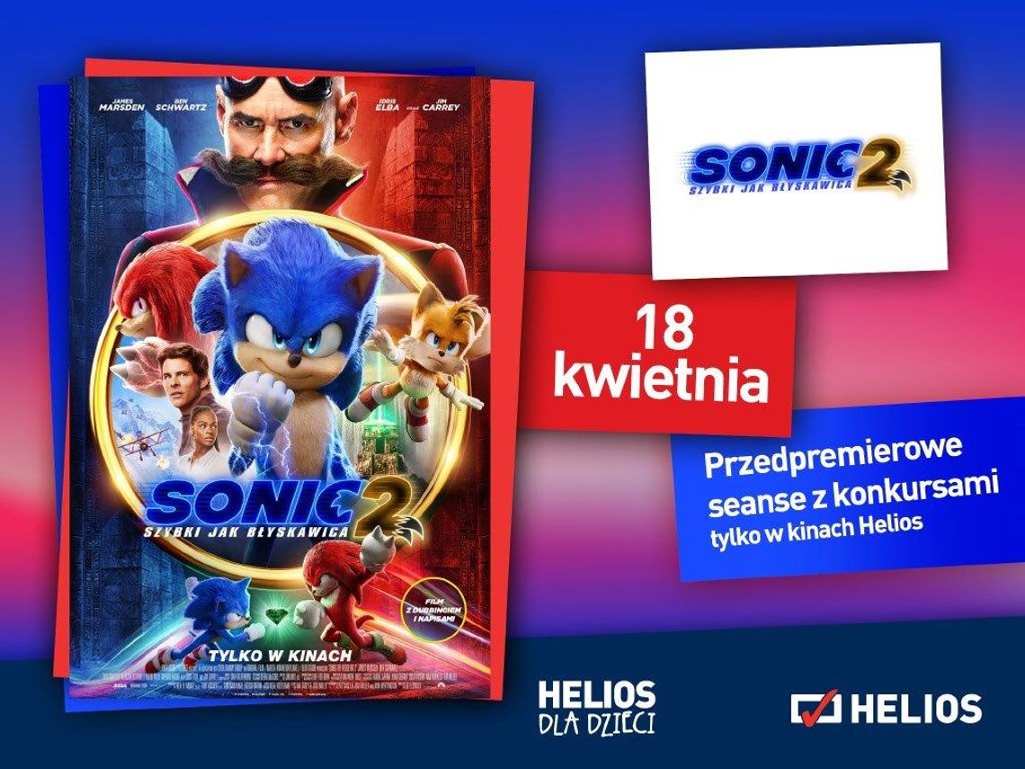 Helios Starachowice zaprasza na SONIC 2.  Szybki Jak błyskawica: przedpremierowe seanse z konkursami