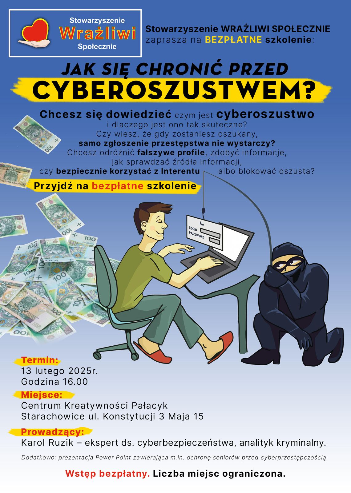 Jak się chronić przed cyberoszustwem? Bezpłatne szkolenie w Starachowicach