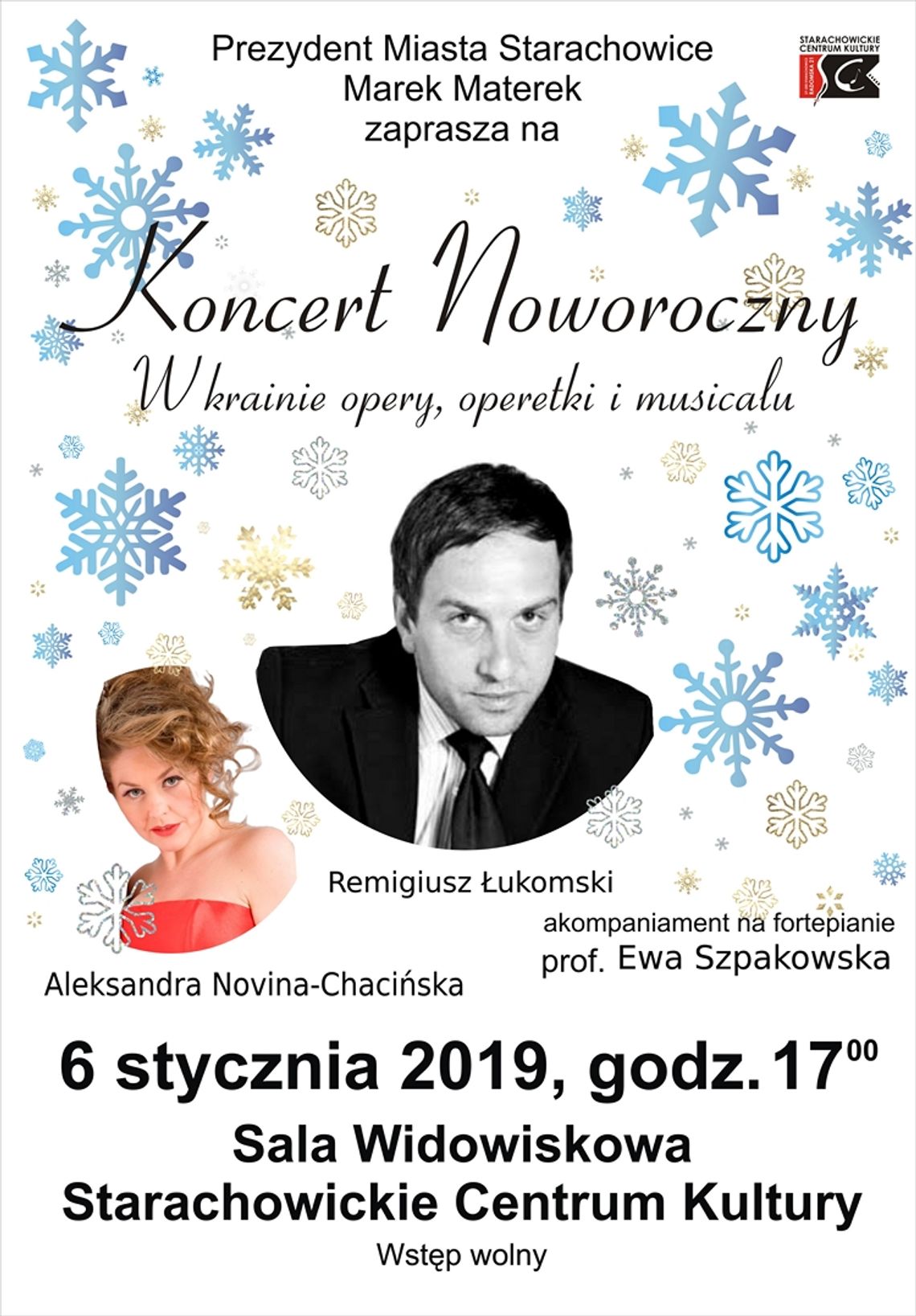 Koncert Noworoczny w Starachowickim Centrum Kultury z udziałem starachowiczanina