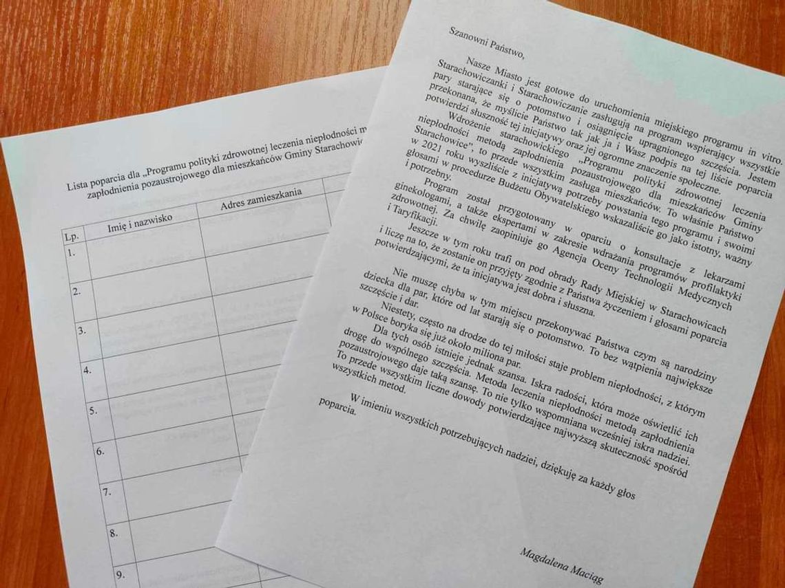 Lista poparcie dla In Vitro