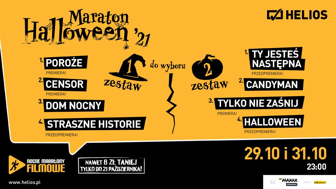 Maraton Halloween 2021  w kinie Helios Starachowice