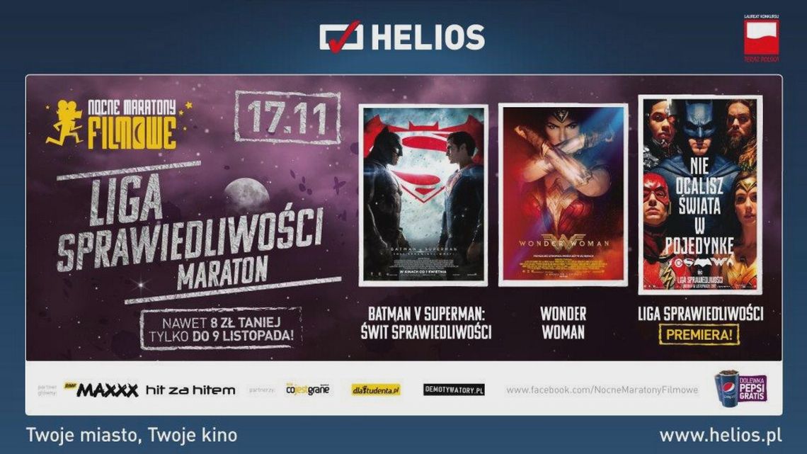 Maraton Ligi Sprawiedliwości w kinach Helios