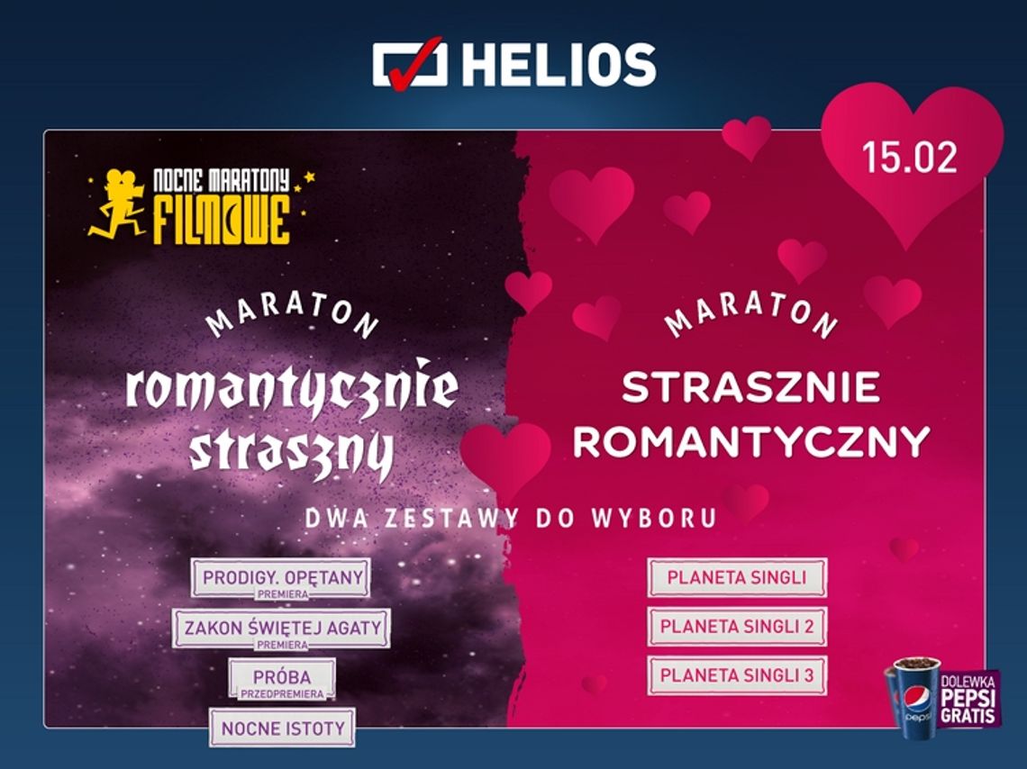 Maraton Walentynkowy w Kinie Helios Starachowice! Maraton Walentynkowy w Kinie Helios Starachowice!