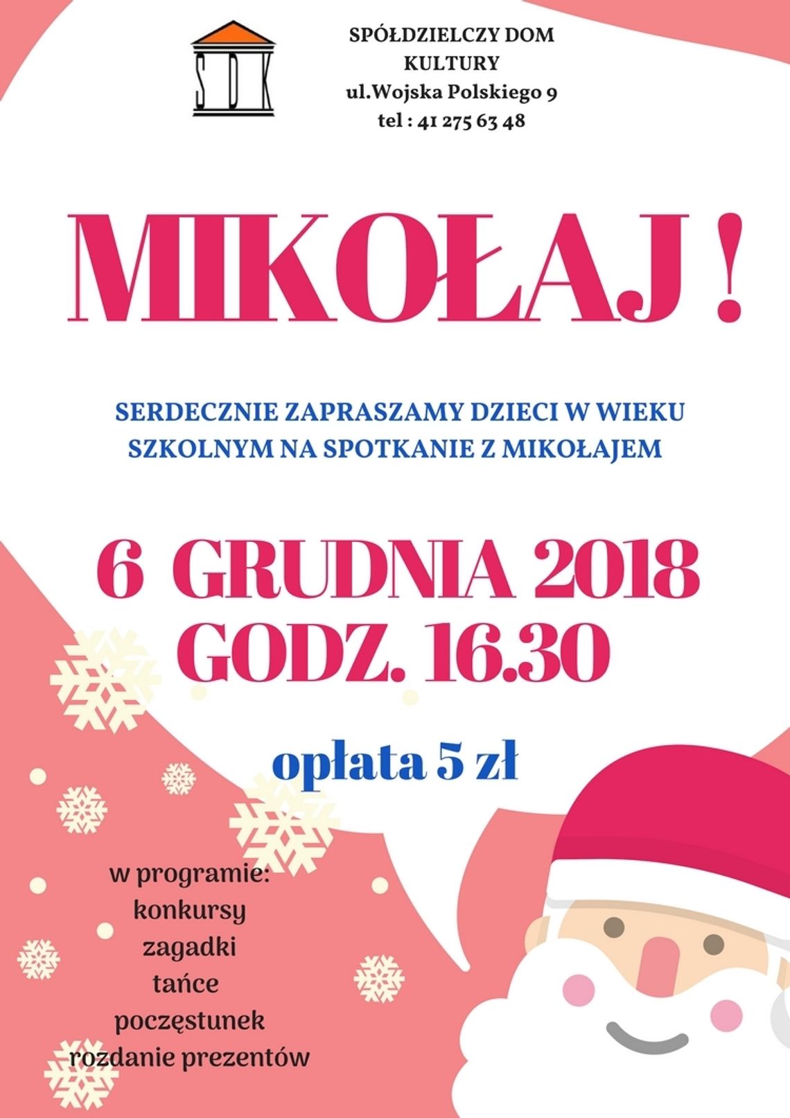 Mikołaj w Spółdzielczym Domu Kultury