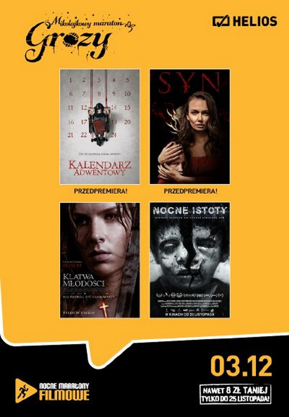 Mikołajkowy Maraton Grozy w kinie Helios Starachowice Mikołajkowy Maraton Grozy w kinie Helios Starachowice