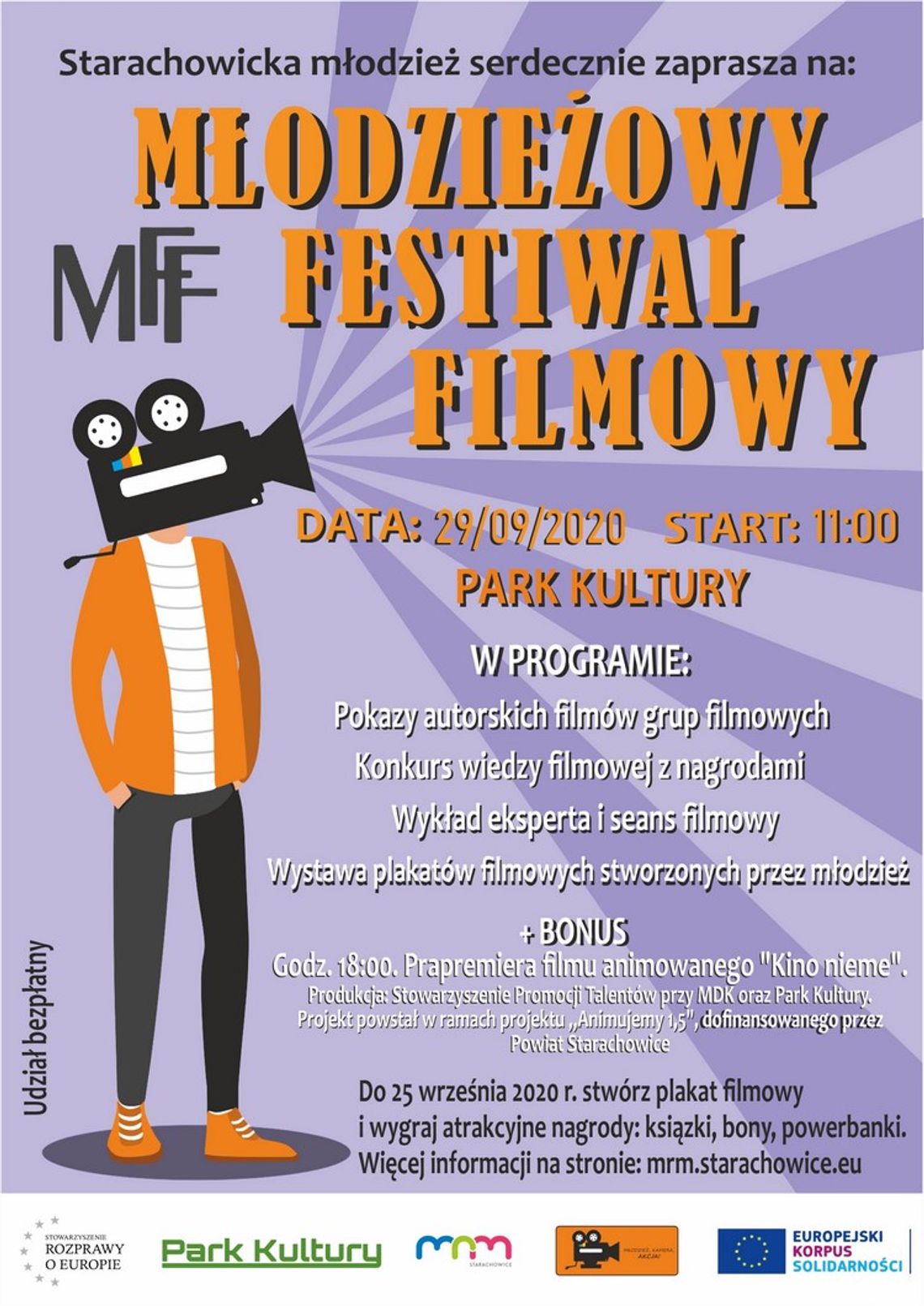 Młodzieżowy Festiwal Filmowy w Parku Kultury w Starachowicach!