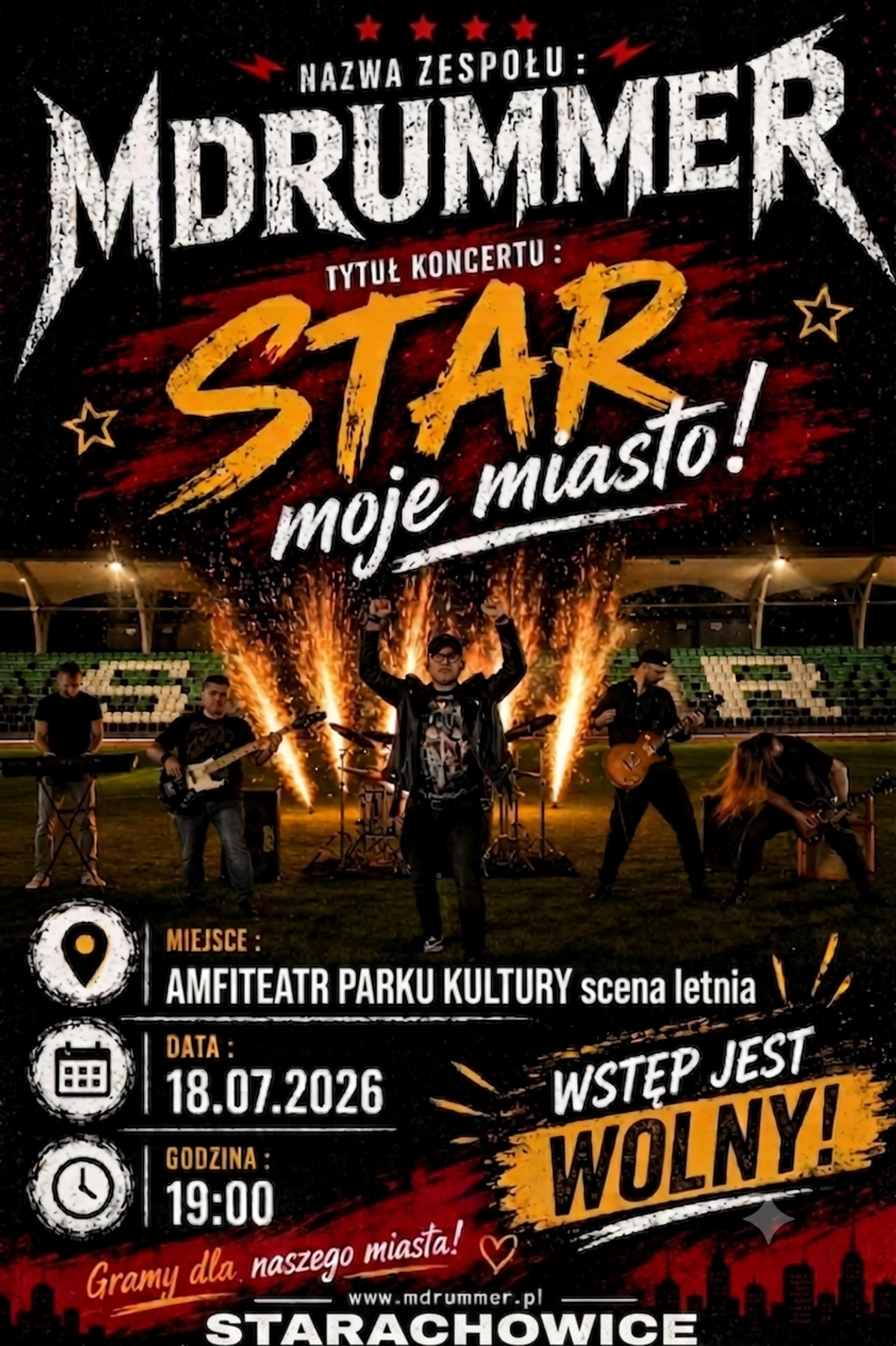 Na letniej scenie Amfiteatru w parku Miejskim wystąpi MDRUMMER