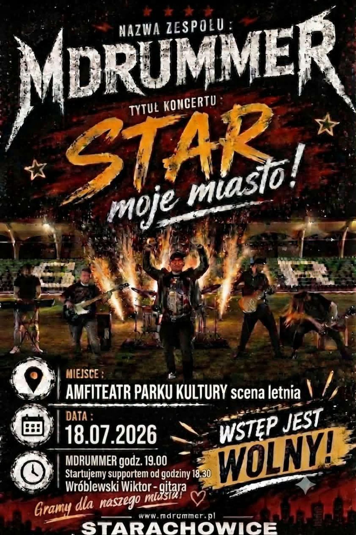 Na letniej scenie Amfiteatru w parku Miejskim wystąpi MDRUMMER Na letniej scenie Amfiteatru w parku Miejskim wystąpi MDRUMMER