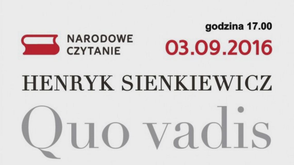 Narodowe czytanie Quo Vadis już w sobotę