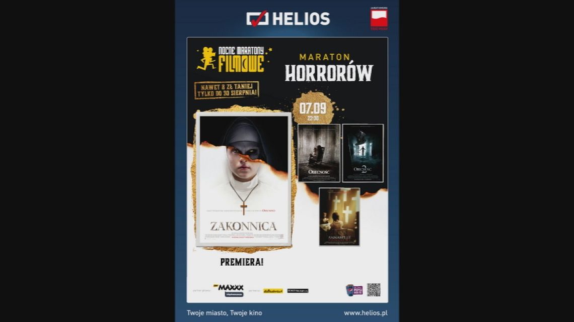 Nocne Maratony Filmowe Helios prezentują… Maraton Horrorów z premierą filmu „Zakonnica”! Nocne Maratony Filmowe Helios prezentują… Maraton Horrorów z premierą filmu „Zakonnica”!