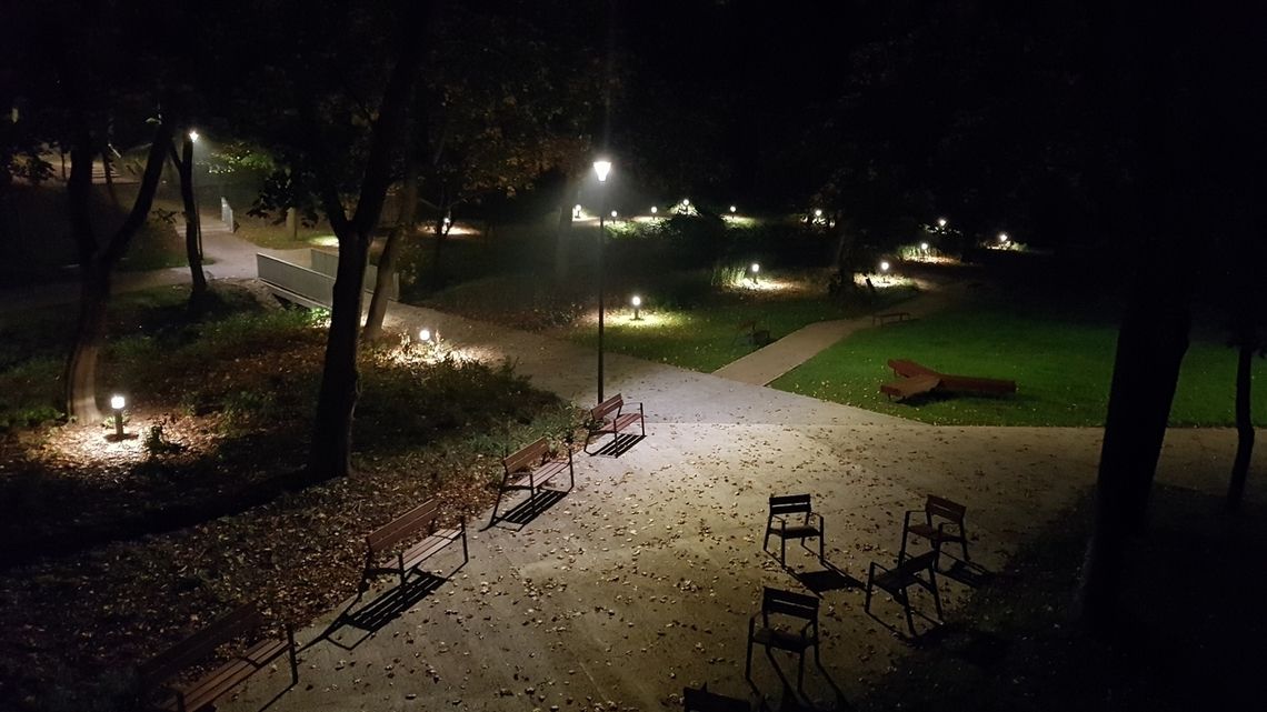 Park Miejski w Starachowicach nocą [GALERIA]