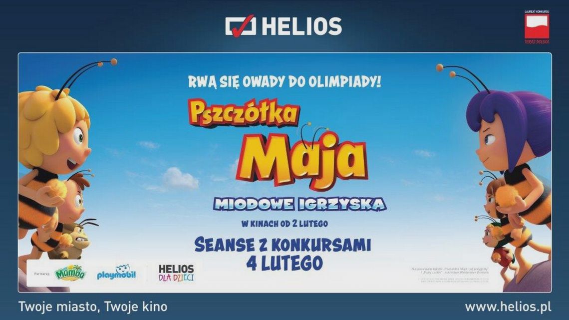 Pszczółka Maja: Miodowe igrzyska - seanse z konkursami godz. 10:00 i 12:00 w Kinie Helios Starachowice! Pszczółka Maja: Miodowe igrzyska - seanse z konkursami godz. 10:00 i 12:00 w Kinie Helios Starachowice!