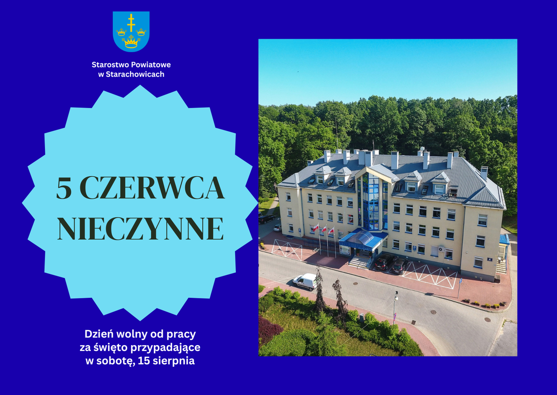 Starostwo Powiatowe nieczynne 5 czerwca Starostwo Powiatowe nieczynne 5 czerwca