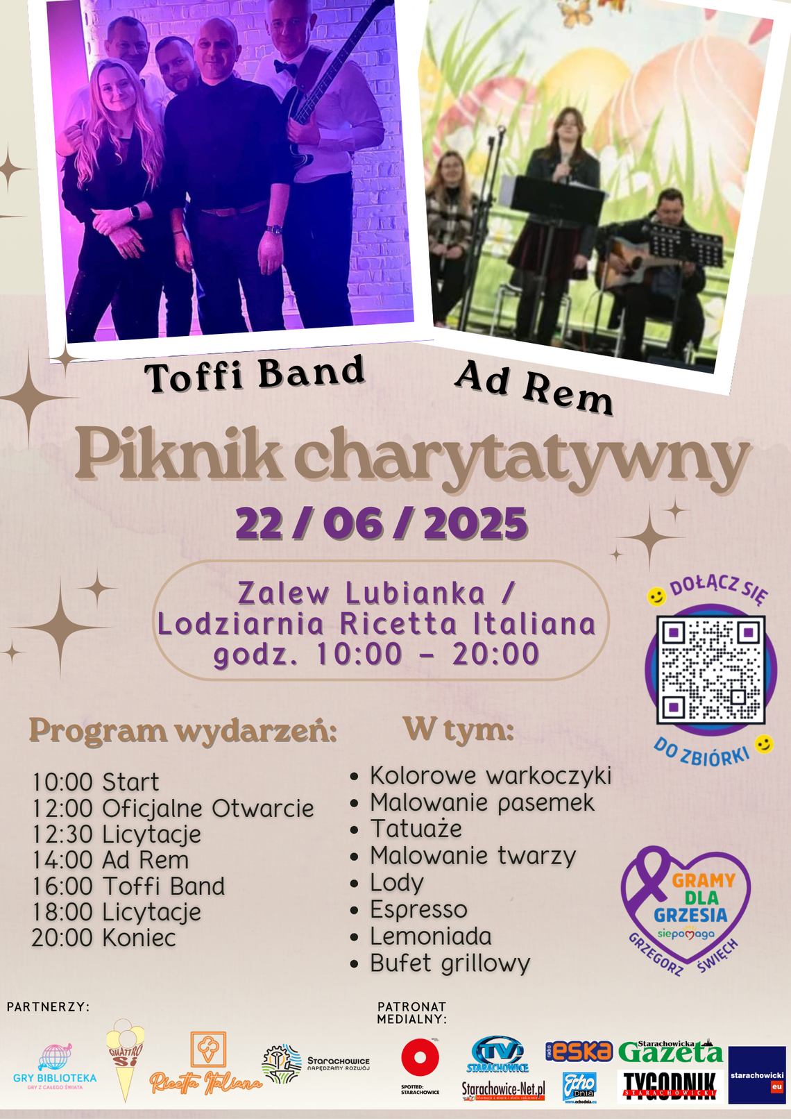 Toffi Band i Ad Rem zagrają dla Grzesia – przyjdź na piknik na Lubiankę