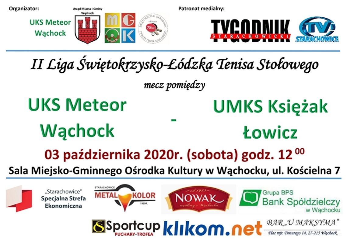 UKS Meteor Wąchock zmierzy się z UMKS Księżak Łowicz