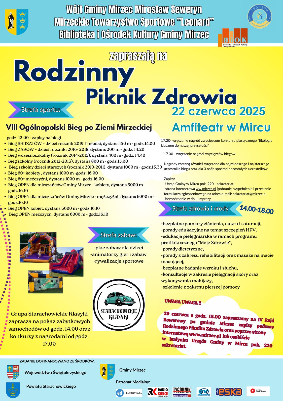 VIII Bieg po Ziemi Mirzeckiej i Rodzinny Piknik Zdrowia