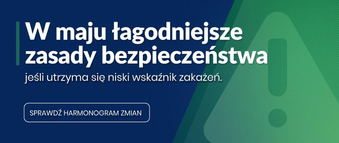 W maju łagodniejsze zasady bezpieczeństwa – jeśli utrzyma się niski wskaźnik zakażeń. Sprawdź harmonogram zmian