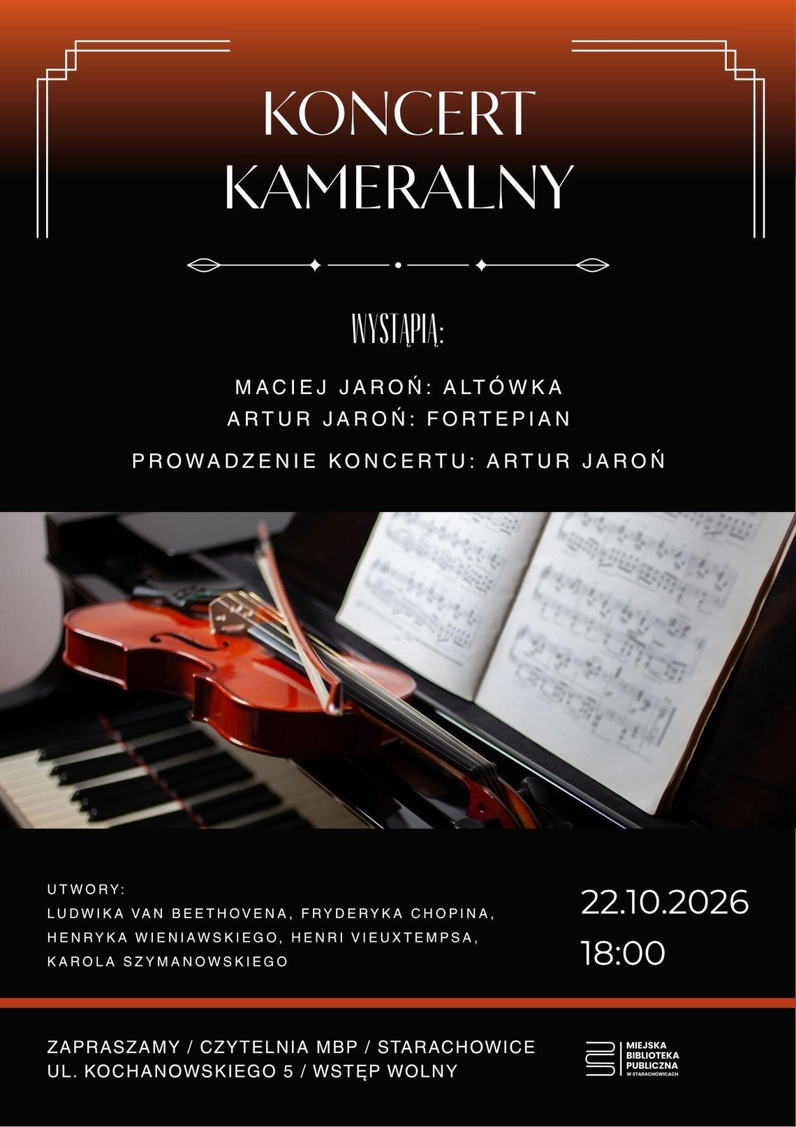 Wyjątkowy koncert kameralny w Miejskiej Bibliotece Publicznej Wyjątkowy koncert kameralny w Miejskiej Bibliotece Publicznej