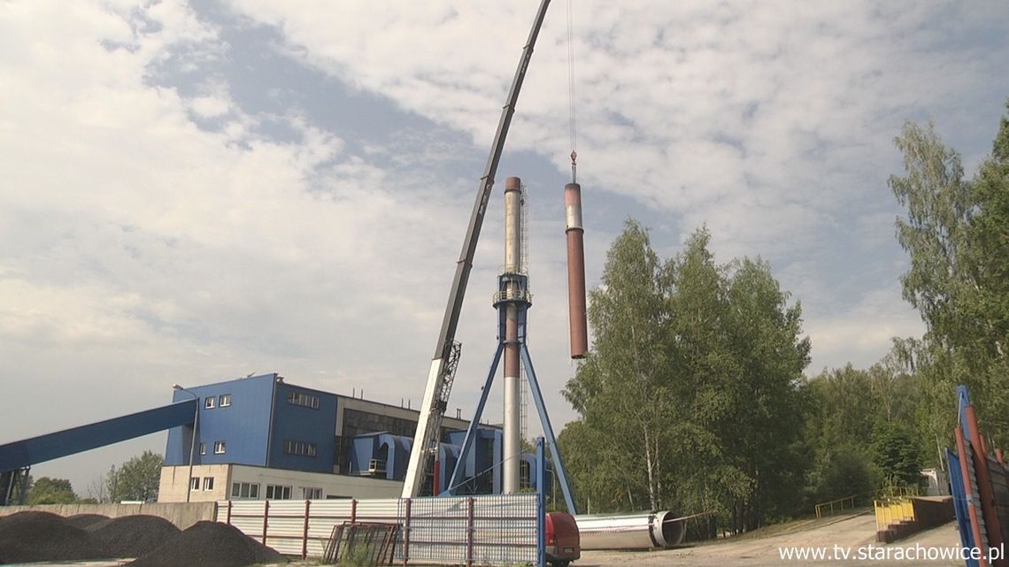 Wymiana starego komina miejskiej ciepłowni Wymiana starego komina miejskiej ciepłowni